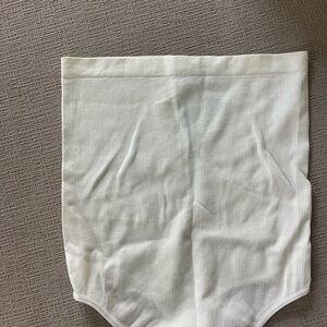 White Ribbed Strapless Body Suit